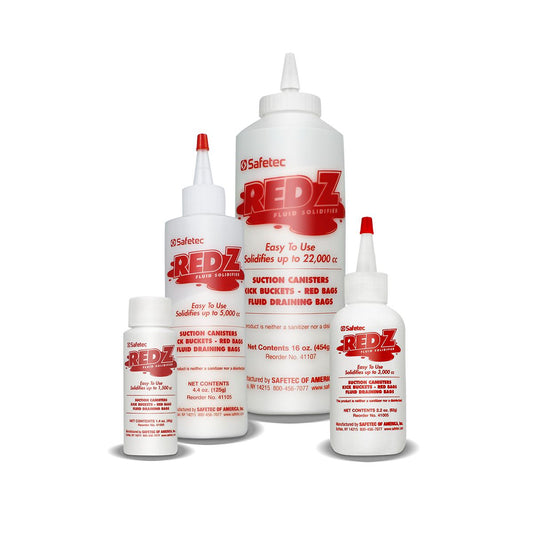 Red Z® Spill Control Solidifier Single/Multi-Use Bottles - Infection and Spill Control